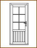 Dveře 85/193 cm, 2/3 sklo, Linde, palubkové, levé