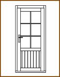Dveře 85/193 cm, 2/3 sklo, Linde, palubkové, pravé